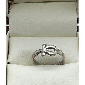 Egyptian Sterling Silver Ankh Ring Side Ways Key Of Life Ring Band Various Sizes